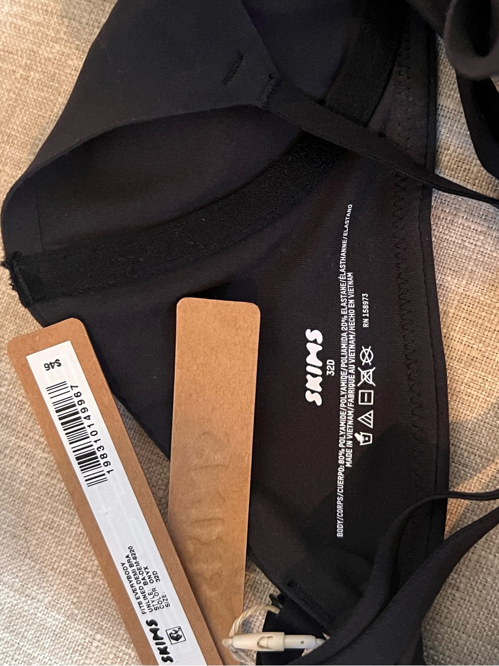 SKIMS Fits Everybody Unlined Demi Bra 32D Onyx Black New W Tags!! - Picture 5 of 9